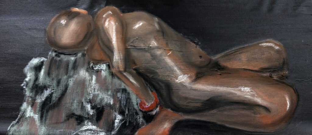 Negrinho, 2018 Série Um Gaúcho pastel, emulsão acrílica e pigmento sobre tela 26 x 75 cm