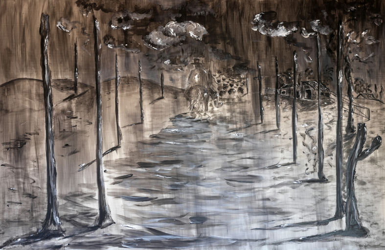 Pras casas, 2018 Série Um Gaúcho acrílica, emulsão acrílica e pigmento sobre polionda 200 x 130 cm