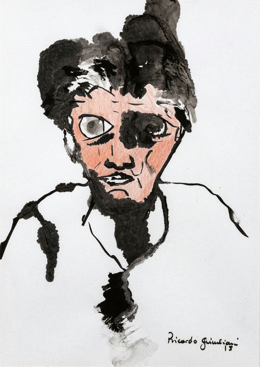 Os gêmeos II, 2015 Série Palhaçando nanquim e lápis de cor sobre papel 34 x 24 cm