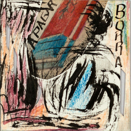 sem título, 2014 Série TransAparente jornal, nanquim, giz sobre chapa de polionda e backlight 10 x 10 cm