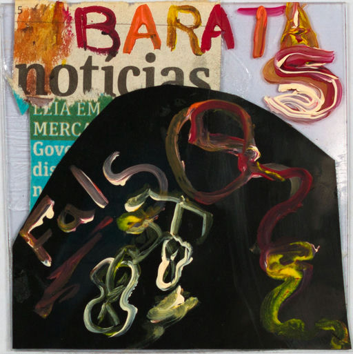 sem título, 2014 Série TransAparente jornal, nanquim, giz sobre chapa de polionda e backlight 10 x 10 cm