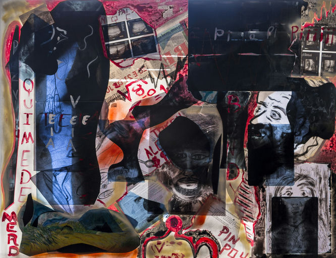 sem título, 2015 Série TransAparente lápis de cor, nanquim e colagem de chapas de RX sobre papel 55,4 x 43,5 cm