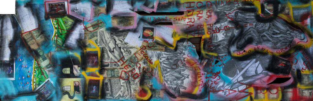 sem título, 2015 Série TransAparente nanquim, chapa de chapa de RX, gratite sobre polionda e blacklight