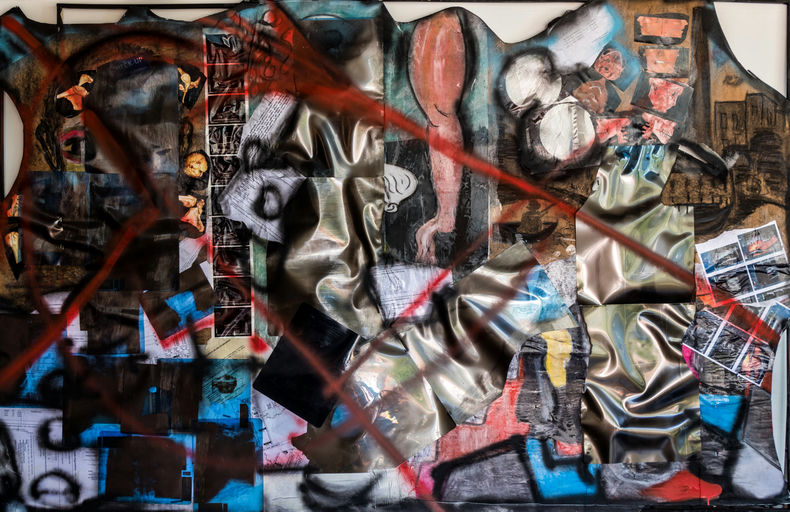 sem título, 2015 Série TransAparente colagem, nanquim e tinta acrílica sobre chapa de polionda e backlight