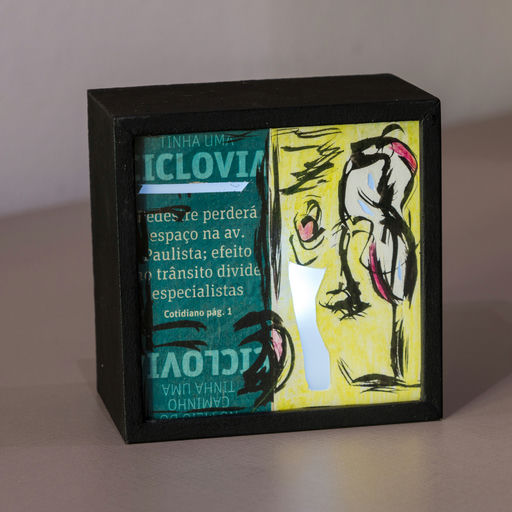 sem título, 2014 Série TransAparente jornal, nanquim, giz e backlight