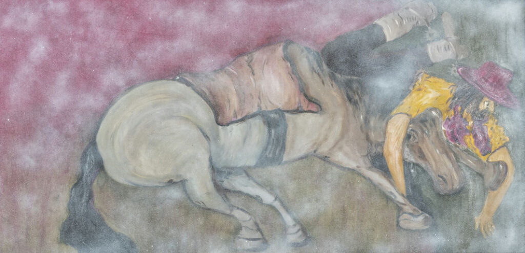 Ginete, 2017 Série Um Gaúcho acrílica, spray e grafite sobre tela 67 x 137 cm