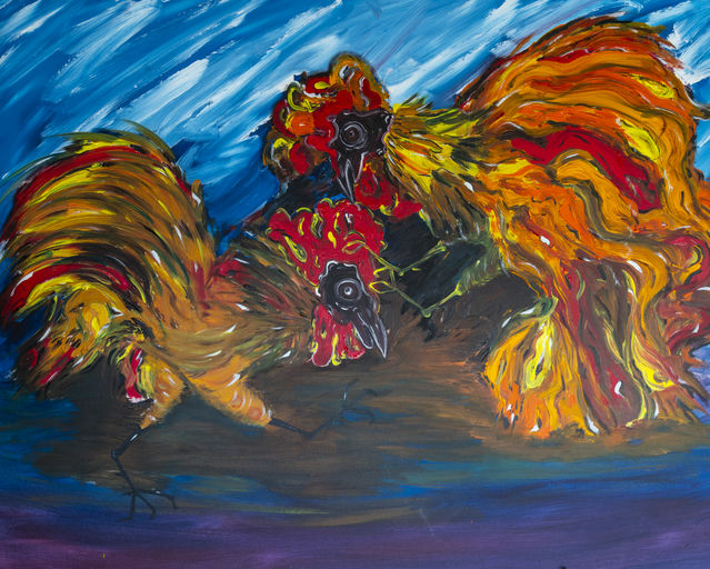 Rinha, 2018 Série Um Gaúcho acrílica sobre tela 120 x 148 cm