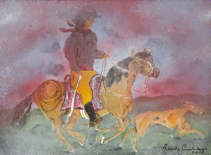 sem título, 2018 Série Um Gaúcho acrílica, spray e grafite sobre tela 40 x 50 cm