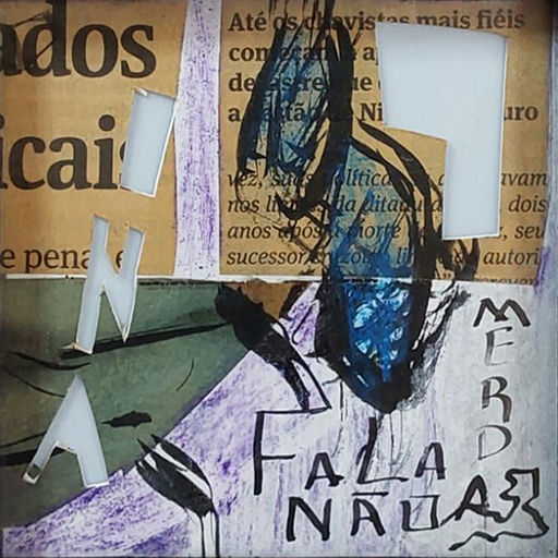 sem título, 2016 Série TransAparente jornal, nanquim, giz e backlight 10 x 10 cm