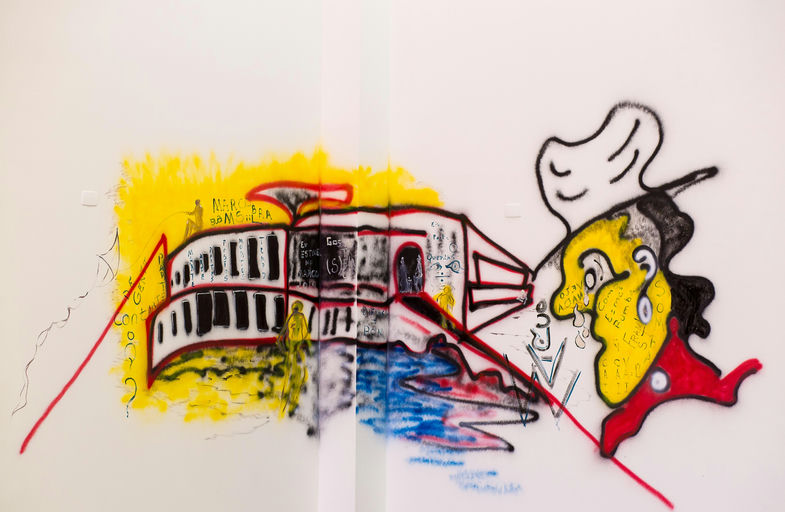 Sem Título, 2018 Série Efêmeras Spray sobre parede interna 250 x 300 cm